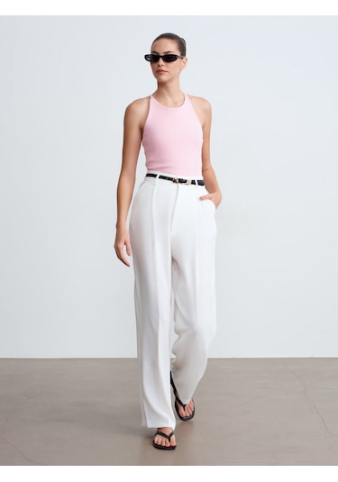Dilvin 21051 Halter Yaka Askılı Top-toz Pembe