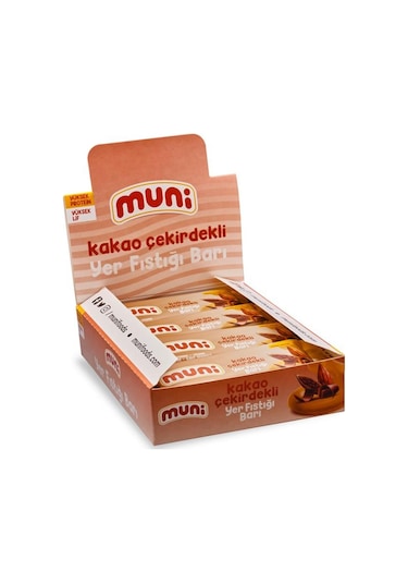 Muni Kakao Çekirdekli Yer Fıstığı Barı 12 x 40 G