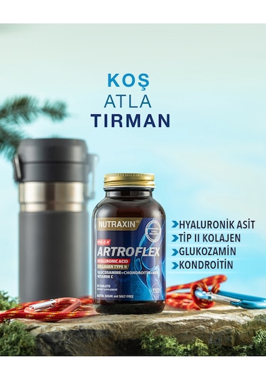 Nutraxin Artroflex HYA-C-II 90 Tablet–Tip II Kolajen, Glukozamin, MSM, Hyaluronik Asit Eklem Destek Takviyesi