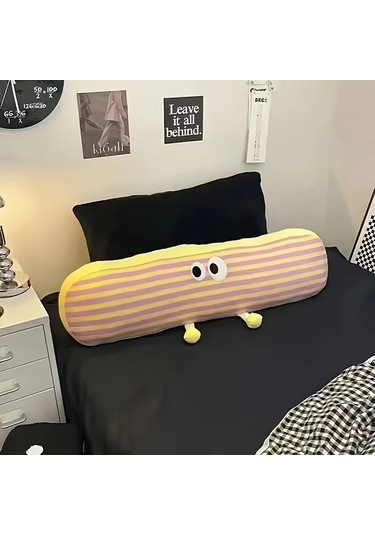 Elmpaly Yan Yataklar İçin Uzun Çizgi Yastık Yatak Kanepe Desteği Sarı El Yıkama Sarı