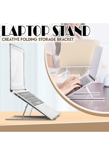 HT-119 Çift Kenetli Katlanır Alüminyum Laptop & Tablet Standı