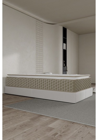 Aksviva Mocha Tek Kişilik Pedli Paket Yaylı Yatak 30 Cm BEYAZ