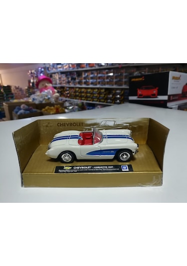 Sunman Klasik Metal Model Araba Chevrolet Corvette 1957 1 : 43 Ö