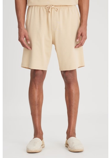 Regular Fit Normal Kesim Normal Bel Bej Sweat Şort L241671614 Bej