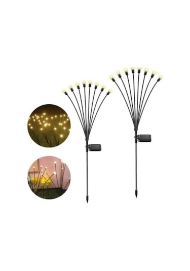 Solar Işık Bahçe Aydınlatma Saçaklı Yürüyüş Aydınlatma Sarı