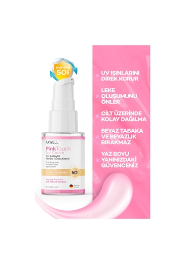 Axwell Premium Pinktouch Ton Eşitleyici Pembe Güneş Kremi SPF50+ 60 ML