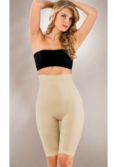 Kadın Ten Rengi Toparlayıcı Sıkılaştırıcı Paçalı Korse Ten