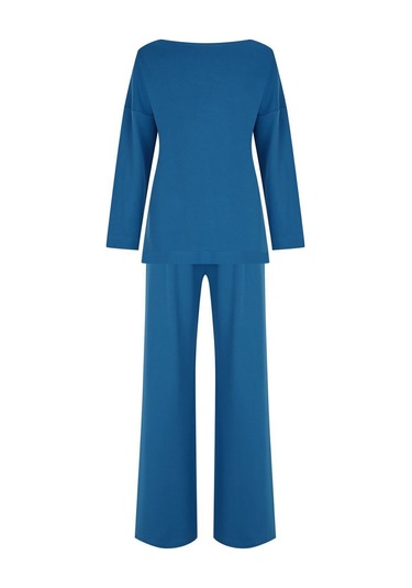 Kadın Bol Paçalı Ikili Takım Frn6101 Mavi