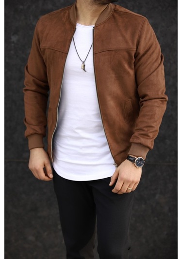 Erkek Süet Kolej Ceket Kahve Süet