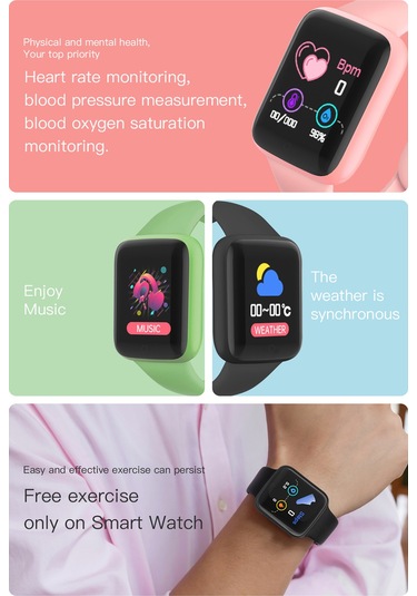 Geeroyoo Lt716 Siyah Akıllı Saat: Sağlık İzleme, Çoklu Spor Modları Ve Bluetooth 4.0 İle Ultra Hafif Usb Şarjlı Akıllı Saat