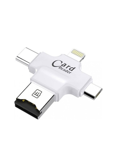 Mobitell Apple Uyumlu iPhone Micro Usb Type-C Tf Kart Okuyucu Reader