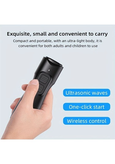 Willowhaven 2025 Taşınabilir Ultrasonik Köpek Kovucu - Usb Şarjlı Siyah Abs Malzeme