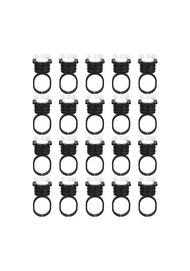 Samdoo Tek Kullandım Kalın Biriktirici Dövme Pigment Yüzük Bardakları 20 Adet - İçin Boya Saklama, Kolay Renklendirme, İğneyi Koruma