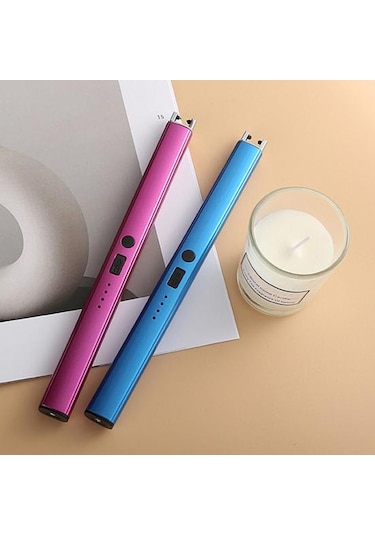 Gül Altın Elektrikli Şarj Edilebilir Ateşleyici Rüzgar Geçirmez Kompakt Boyut Taşınabilir Barbekü Soba Ateşleyici Kamp Aksesuarları Altın - Pembe