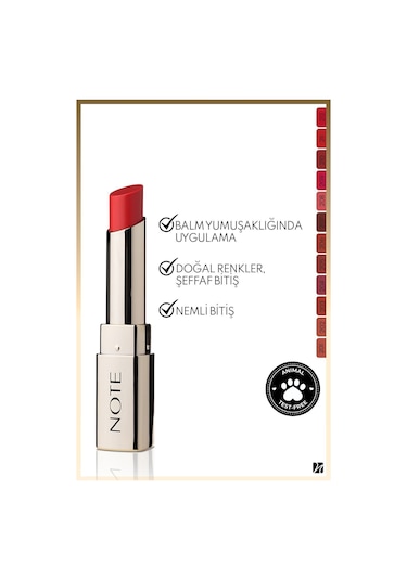 Note Cosmetique Iconic Sheer Lipstick Nemlendirici Parlak Ruj 211 Fearless - Kırmızı