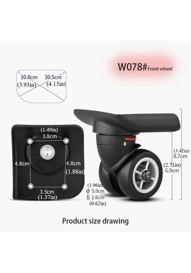 Topnotch Siyah 2'li Valiz Tekerleği - Dayanıklı, Kolay Monte, Pürüzsüz Dönen Valiz Rulmanı Siyah