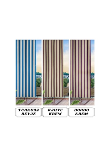 Balkon Perdesi, Balkon Brandası, Korniş Düğmeli, Bağcıklı Hazır.