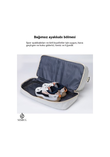 Çok İşlevli, Islak Ve Kuru Ayırma Özelliğine Sahip Su Geçirmez Seyahat Çantası Siyah