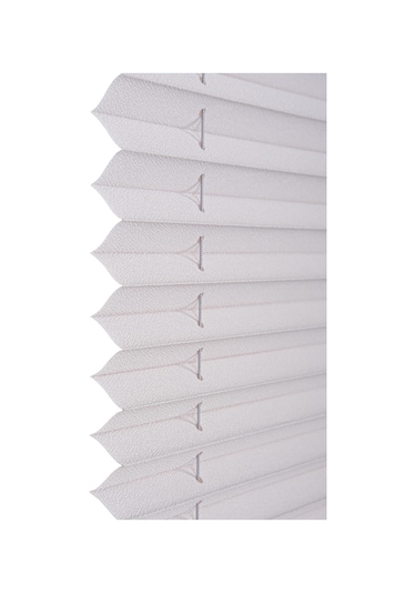 Plise Dekor Açık Gri Plise Perde - Cam Balkon Perdesi Yapıştırma Profilli