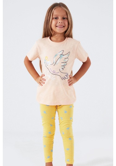 Roly Poly 3075 Bird Smile Kız Çocuk Tayt Takım SOMON