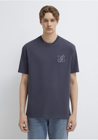 Mavi - Mj Logo Detaylı Gri Tişört 0612885-70101