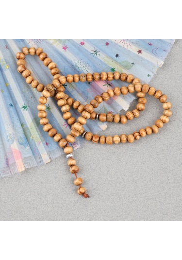 Şimşir Ağacı Vernikli 99luk Tekerlek Kesim 7x5mm Tesbih Açık Kahverengi