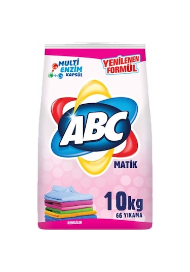 ABC Matik Toz Çamaşır Deterjanı Renkliler İçin 66 Yıkama 10 KG