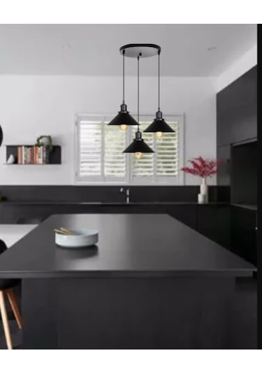 Riolight Retro1 Üçlü Metal Sarkit Avize Taban Çapi: 30Cm