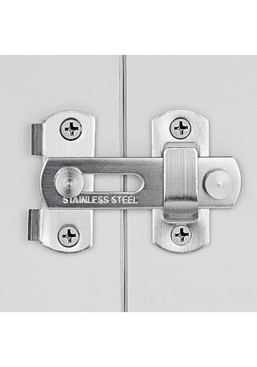 Fastbuy 4 Adet Gümüş Sürgülü Kapı Kilit Seti - 7x5 Cm - Kolay Montaj - Dolap, Banyo, Şarap Dolabı İçin Gümüş