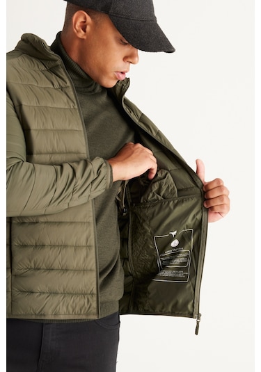 Ac&Co / Altınyıldız Classics Standart Fit Normal Kesim Dik Yaka Erkek Mont Haki