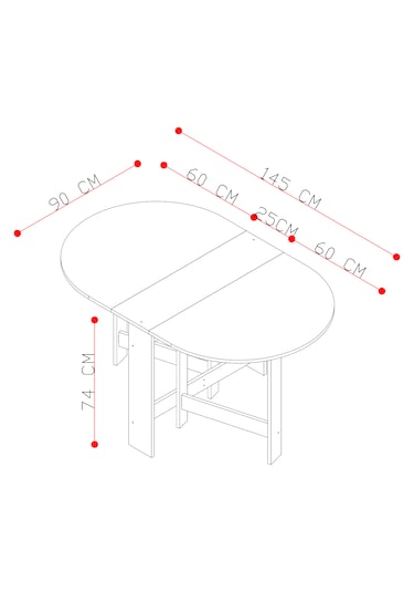 Pratik Katlanır-açılır Kapanır Yuvarlak Mutfak Yemek Masası