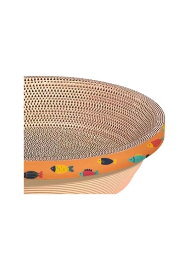 Suntek Karton Kedi Scratcher Yatak Kase Balık-deseni-55cm