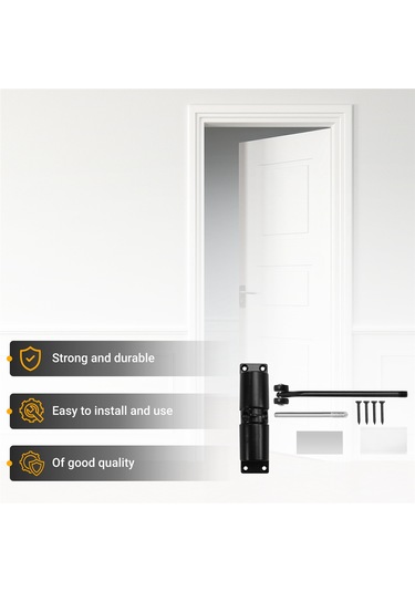 Otomatik Kapı Kapatıcı Ayarlanabilir Ağır Hizmet Tipi Yaylı Kapı Siyah