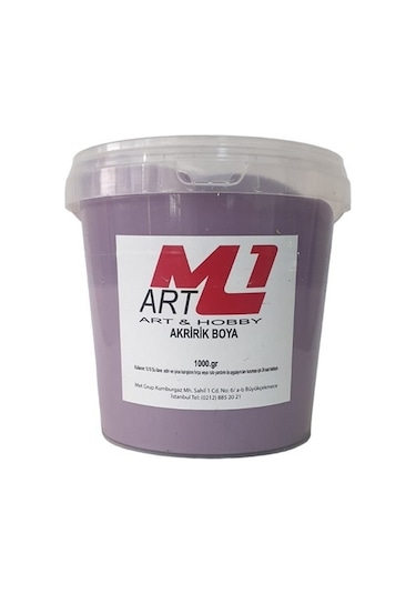 M1 ART Akrilik Boya 1.kg --Koyu Lila , Ahşap, Tuval, Seramik , Du