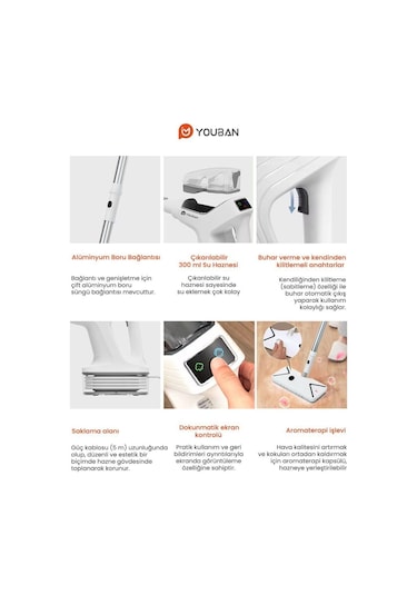 Youban KF-1804 Çok Fonksiyonlu Standlı Buharlı Temizlik Makinesi