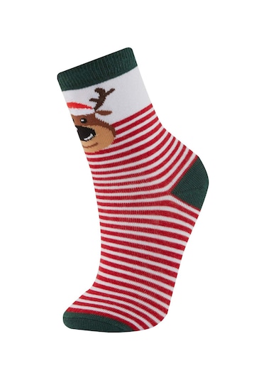 Defacto Kız Çocuk Yılbaşı Temalı 2'li Pamuklu Uzun Çorap B5362A8NSKR1