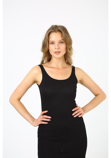 Alexandergardı Fitilli Uzun Elbise B21-4140 siyah