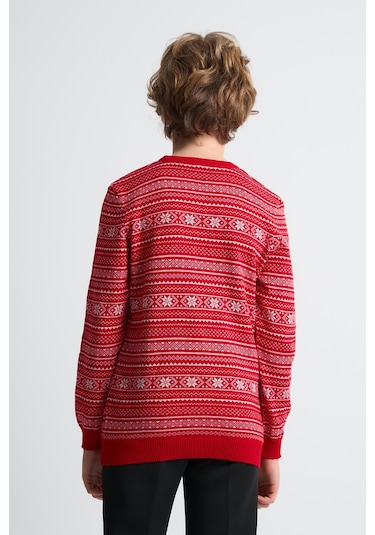 Alexandergardı Bisiklet Yaka Çocuk Triko Kazak C23-7103 Kırmızı