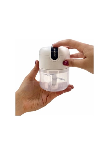 Qianfan Sarjlı Mini El Rondosu Çelik 3 Bıçaklı 250 Ml Hazneli