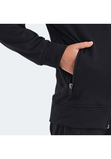 Slazenger NOON Çocuk Fermuarlı Kapüşonlu Cepli Siyah / Siyah Eşofman Takımı