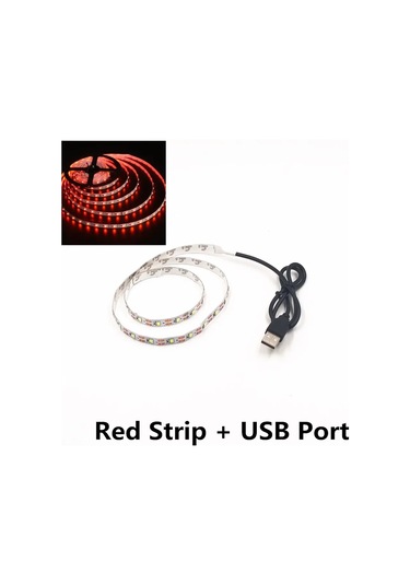 Wıxolighting 5 Metre Usb Led Şerit Işık 5v 3528 Smd, Tavan Ve Dolap Aydınlatma, Su Geçirmez Whıte 0-5w 1mkırmızı Kırmızı