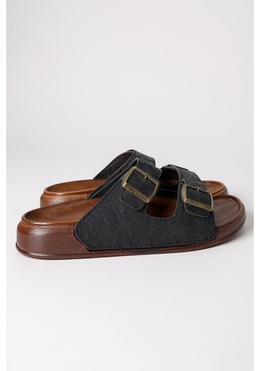 Wt 55201 Rahat Tabanlı Unisex Yazlık Günlük Hafif Tokalı Terlik Siyah