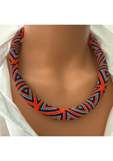 Chichibeads Turuncu Işıltısı Kolye Bileklik Set 03 - Turuncu