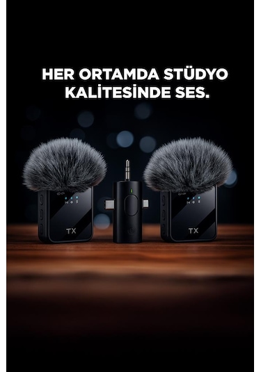Torima F11-2 Type-C + AUX 2li 3in1 Kablosuz Yaka Mikrofonu (İthalatçı Garantili)