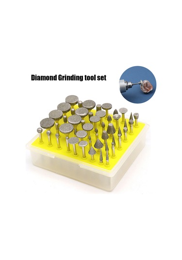Geeroyoo 50 Parça Elmas Uçlu Taşlama Seti, Cam Ve Metal İşleme İçin 3.17mm Şaftlı