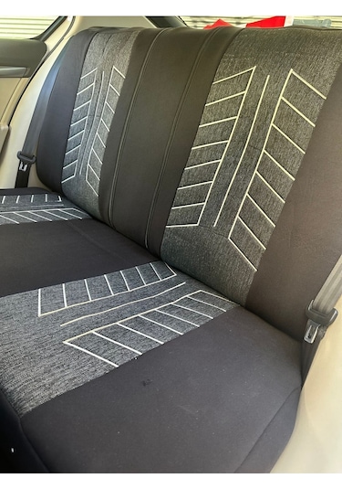 Argalı Ford Courier Araca Uygun Oto Koltuk Kılıfı Üniversal Keten Ve Suni Deri Cepli Oto Koltuk Kılıf Bej