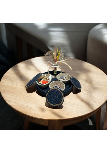 Hasır Sepet, Jüt Ip Sepet, Dekoratif Saklama Kutusu, Hediyelik Sepet, Hasır Sunum Tepsi