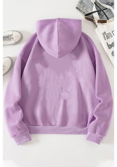 Chen Üzümlü Kekim Baskılı Sweatshirt Lila