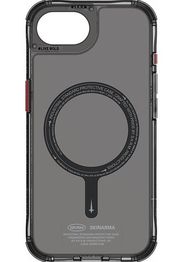 İphone 16e Uyumlu Kılıf M-safe Şarj Özellikli Şeffaf Airbag Tasarımlı Skinarma Saido Kapak Siyah