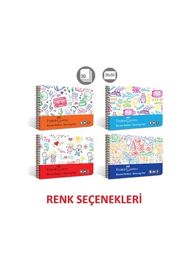 Faber Castell Resim Defteri Eğlenceli Spiralli 2023 Kapak 30 Yp 3